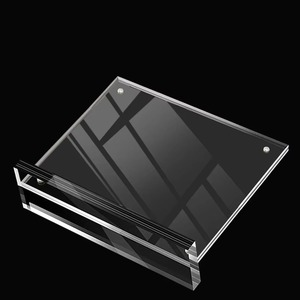 A4 A5 A6 <strong>One</strong> Side T Shape Acrylic Sign Holder With Magnetic Horizontal Desktop Billboard Acrylic Display <strong>Stand</strong>
