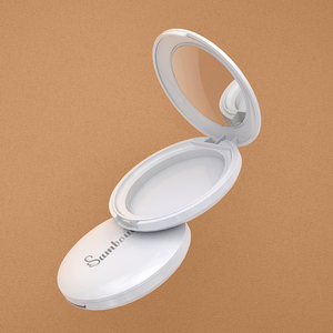 Rounded square Cosmetic Packaging <strong>Compact</strong> Powder New Mirror <strong>Compact</strong> with Powder Space and Puff with Brush - Product Image 6