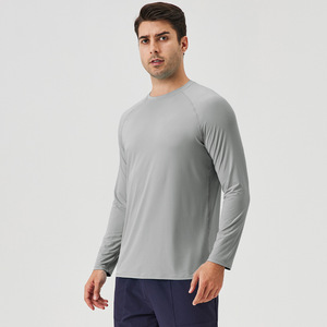 Özel toptan serin hissediyorum UPF 50 + spor hızlı kuru kas bina spor giyim erkekler açık koşu yüksek elastik spor T Shirt - Product Image 4
