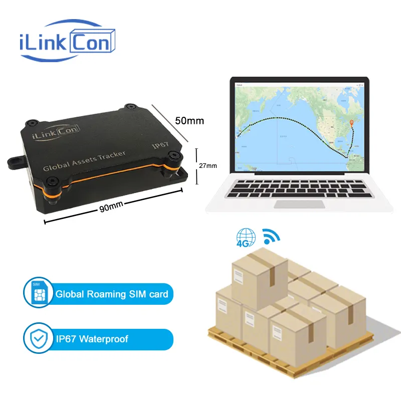 Ilinkcon vendita calda 4g opzione sensore Sim globale gratuito tracciamento della spedizione Wifi Pound Ip67 Global Asset Cargo Gps Tracker