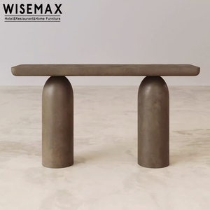 WISEMAX mobilya Modern tasarım beton kahve ve yan masa dikdörtgen merkezi mermi şekli bacaklar ile oturma odası için - Product Image 4