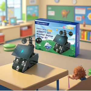 STEM IoT Weather Station Kit per bambini fai da te Robot di monitoraggio ambientale con ESP32 per Arduino & Blockly programmazione robotica