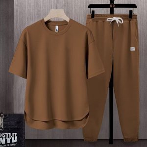 <strong>Set</strong> <strong>of</strong> Matching Suits Solid Color Men's T Shirt 2025 Summer Day Trend Ins Short Sleeve Trousers <strong>Two</strong>-piece <strong>Set</strong> - Product Image 6