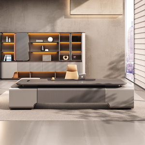 Oficina de mesa Oficina Mesa ejecutiva moderna grande Gerente CEO Boss Muebles de oficina de lujo Escritorio de oficina en casa Escritorio en forma de L - Product Image 4