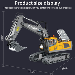 Yeni 1/20 ölçekli alaşım ekskavatör oyuncak 1/24 Model RC araba Metal döküm inşaat mühendisliği oyuncak 2.4GHz - Product Image 4