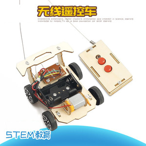 1 adet kök eğitici oyuncak inşaat kiti mühendislik manuel kablosuz uzaktan kumanda araba RC arabalar 3D ahşap DIY sanat el sanatları - Product Image 2
