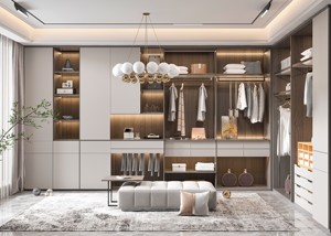 Armoire d'angle contemporaine de luxe en bois brillant pour chambre à coucher avec design autoportant écologique et portes en verre - Product Image 3