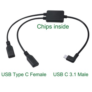 Multifunction <strong>USB</strong> 2 in 1 <strong>Type</strong> <strong>3.1</strong> <strong>C</strong> Male Angled to 2 X <strong>Type</strong>-<strong>C</strong> Female Cord Data Charging <strong>Adapter</strong> Y Splitter Cable - Product Image 3