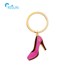 Fabriek Liefdadigheidsactiviteiten Borstkanker Bewustzijn Roze Lint Sleutelhangers Sleutelhangers Souvenir Metalen Custom Borstkanker Sleutelhanger - Product Image 4