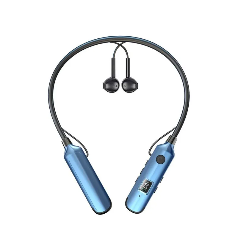 Headset bluetooth siaran langsung Karaoke, headset bluetooth dengan tampilan Digital, headset kartu suara lagu
