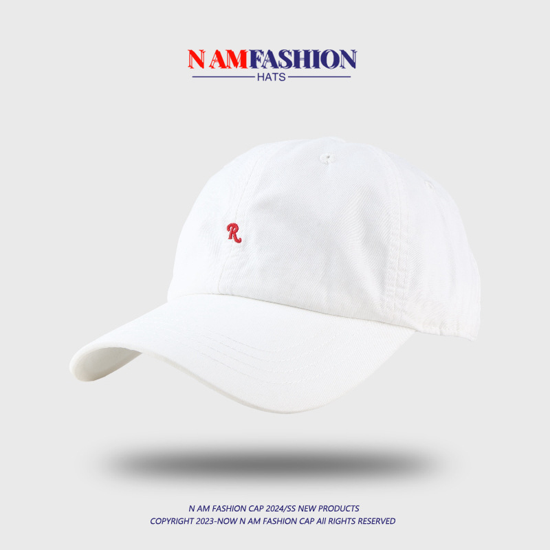 Mini letter r baseball cap white