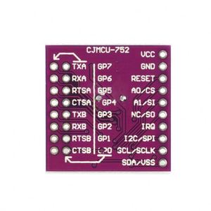 Interfaz de bus I2C/SPI SC16IS752 a módulo de placa de conversión UART de doble canal, 1 unidad - Product Image 3