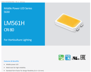 Orta güç LM561B artı LM561C sıcak/doğal/soğuk beyaz Samsung 5630 SMD LED çip LM561H diyot bahçecilik aydınlatma çözümü için - Product Image 2