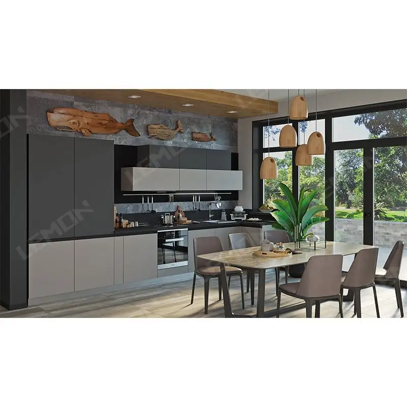 Gabinetes de cocina de alta calidad laminados de diseño simple modular muebles de cocina para su hogar cocina abierta