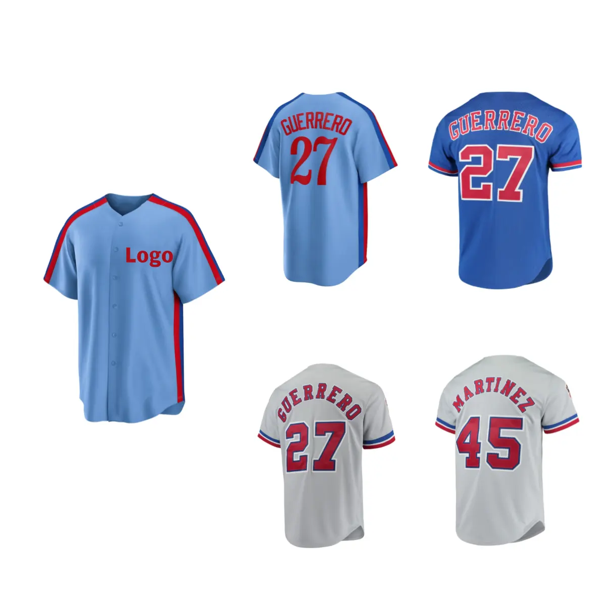 Atacado Barato Throwback Costurado Baseball Jerseys Montreal 27 Vladimir Guerrero 45 Pedro Martinez