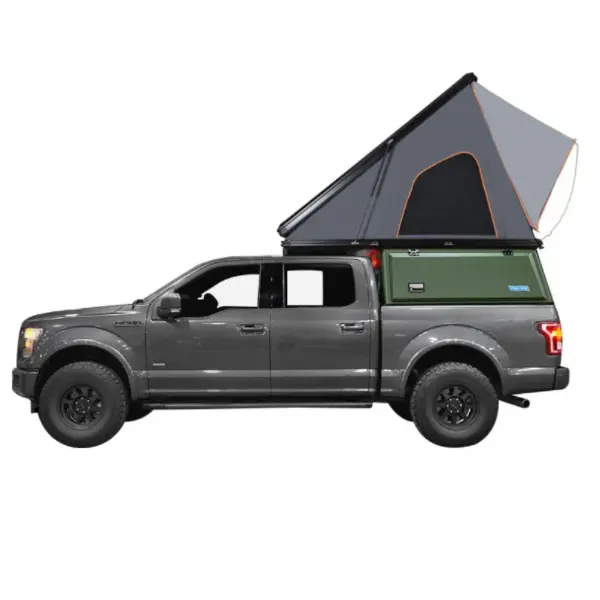 Tenda da tetto a guscio rigido da campeggio all'aperto per due persone con triangolo in lega di alluminio