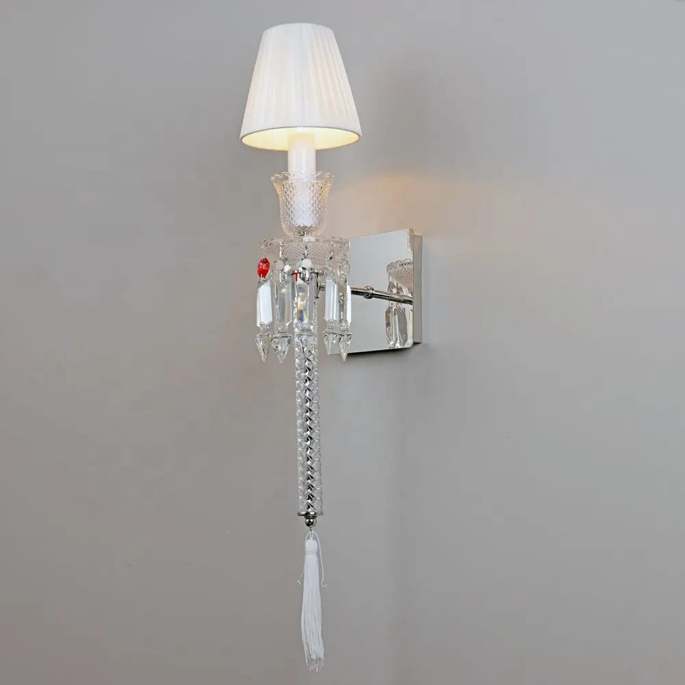 Candelabro de cristal para decoración de dormitorio, lámpara de pared moderna de lujo para Hotel, Estilo vintage, K9, venta al por mayor