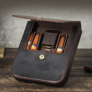 Retro Cigar Box Travel Cigar <strong>Humidor</strong> 4 Pack Magnetic Buckle Flip-top Cigar <strong>Humidor</strong> <strong>Set</strong> Accessories Storage Box - Product Image 4