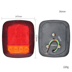 16 Led משאית נגרר אוניברסלי סיבוב בלם אחורי עצירה אורות צד זנב Led אדום סמן מנורת אור לג'יפ <span class=keywords><strong>YJ</strong></span> JK CJ משאית נגרר