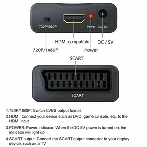 1080P SCART视频音频转换器适配器PAL/NTSC Scart至高清视频音频放大转换器适配器，适用于高清电视Dvd - Product Image 5