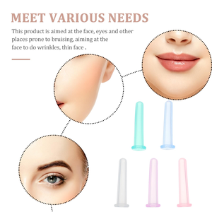 Tasses à ventouses pour les yeux Mini Silicone Thérapie des yeux Massage des yeux du visage sous vide Kit de ventouses de couleurs assorties Soins du visage Santé de la peau - Product Image 5