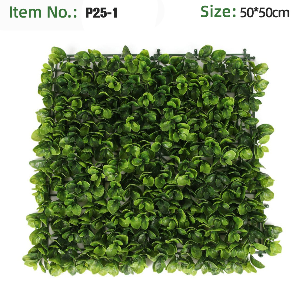 Solid Dark Green Round Boxwood Grass Wall Panel