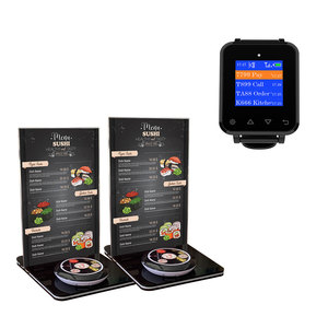 Artom menu titular stand com o garçom sistema de alarme para o cliente para chamar garçom para oferecer o serviço sem o uso de rede ou dente azul