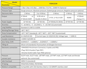 Trasmettitore del trasduttore del sensore di pressione del manometro di uscita analogico dell'acciaio inossidabile 10Kpa 400Bar 0.25% F.S - Product Image 6