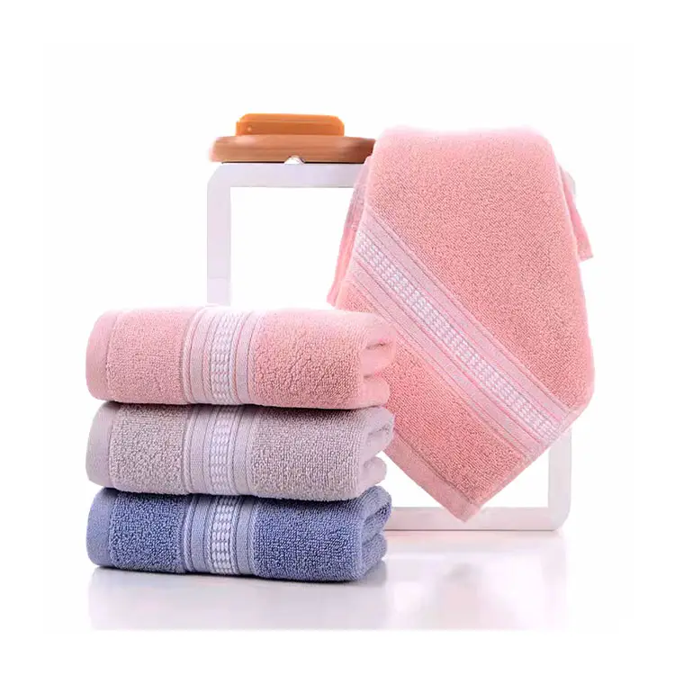 Bonne qualité hôtel de luxe doux épaissi absorbant cadeau bio éponge bain éponge tissu 100% peigné pur coton visage serviette