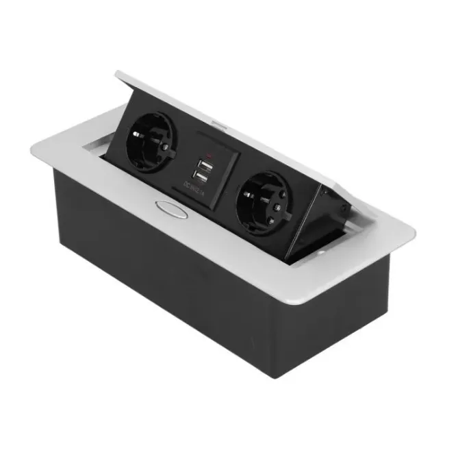 Presa a filo da tavolo con 2 prese e caricatore USB per tavolo conferenza ufficio a casa 250V 16A