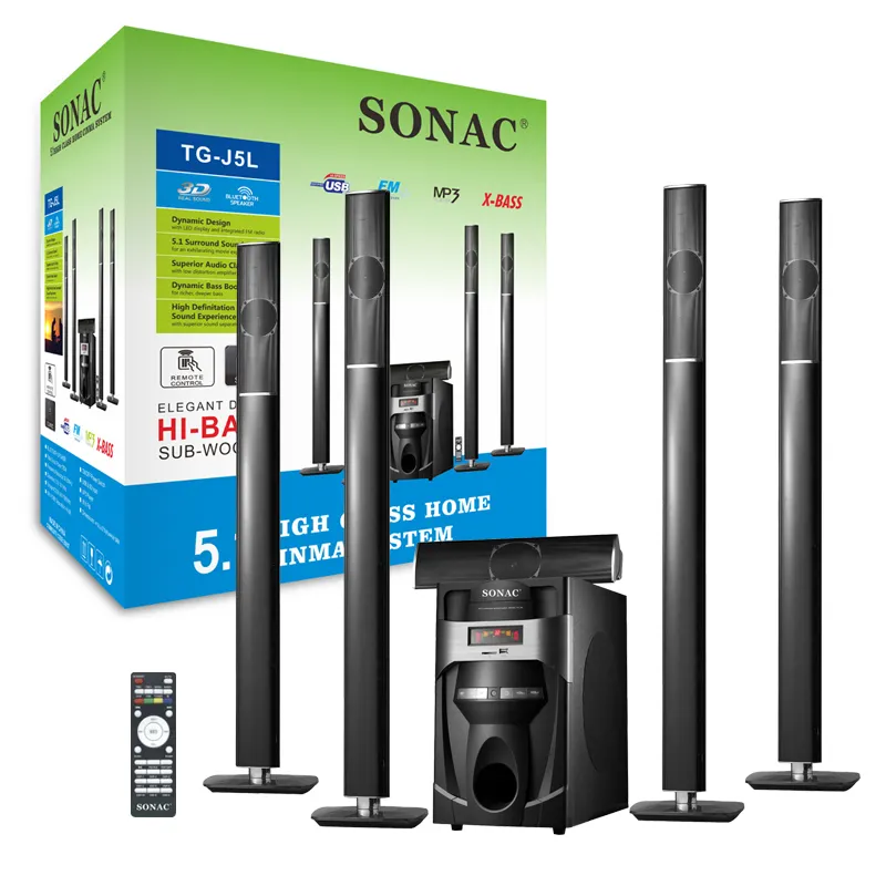 Sonac TG-J5L sistema de som surround, cinema em casa com 5.1 canais, home theater 3d 5.1