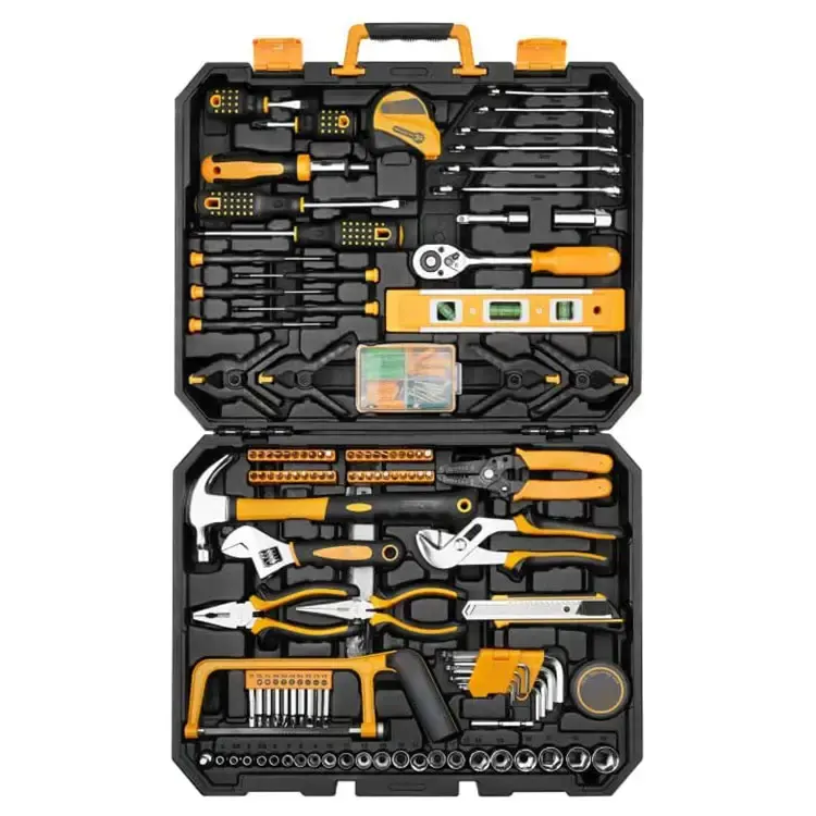 228 Piece Socket Wrench Auto Repair Tool Combinação Pacote Mixed Tool Set Kit de ferramentas manuais com plástico Toolbox Storage