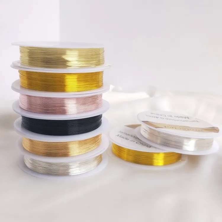 Color Wire Gold Plated Copper Beading Wire DIY Craft Thin Metal Wire For Jewelry Making