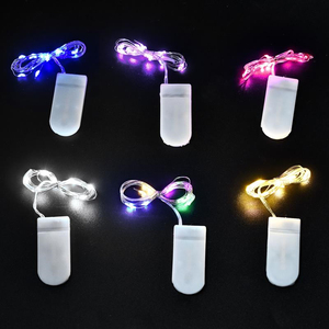 Mini 10 LED stringa fata luce a batteria filo di rame argento scintillio per l'illuminazione decorativa per le vacanze - Product Image 1