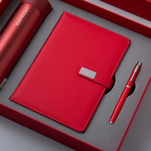 Costom nuovo Design Notebook Business Office Set regalo A5 semplice taccuino USB Set regalo in pelle rigida con copertina rigida per appunti con bottiglia - Product Image 5