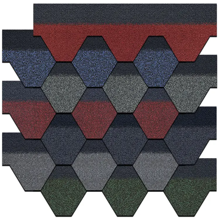 Panneaux hexagonaux de toit de bardeaux d'asphalte de fibre