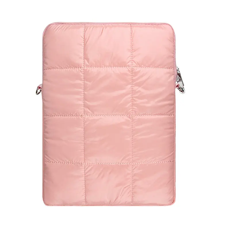 2023 popular outono inverno acolchoado pano material brilhante elegante macio puffer portátil impermeável laptop capa caso Pad saco