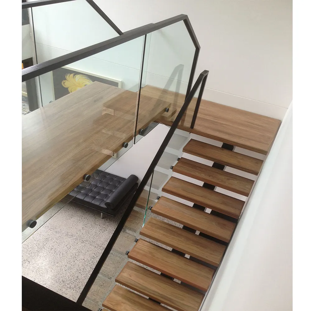 Escada de vidro temperado moderno, escada mono, escada flutuante, escada, madeira, venda imperdível