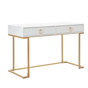 Modern lüks MDF ahşap altın çerçeve oturma odası mobilya koridor giriş konsol masa iki depolama çekmeceli - Product Image 1