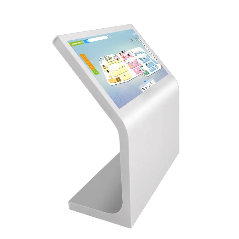 43 49 55 65 Inch L Vorm Zelfbediening Touchscreen Totem Tablet Reclame Speler Digitale Display Vloer Staande Kiosk