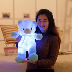 AIFEI TOYクリエイティブルミナスLEDテディベアぬいぐるみキッズガールバースデーバレンタインクリスマスギフトハグスリーピングピロー