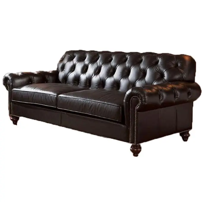 China lieferant chesterfield-polster pu leder couch sofa wohnzimmer 3 sitze leder sofas