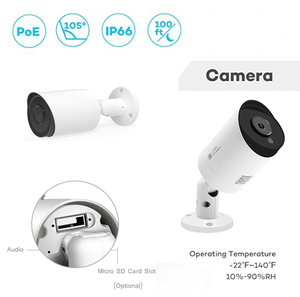 Sistema de cámara de seguridad IP PoE 4K, 8 canales, con 4 cámaras para exteriores, grabación de vídeo Bullet, Audio 24/7, detección humana inteligente - Product Image 4