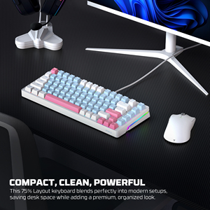 FANTECH MK612 Gaming <strong>Keyboard</strong> Programmable <strong>Mechanical</strong> <strong>Keyboard</strong> ARGB Lighting PC Laptop 83 Keys 75% Layout Gamer Wired <strong>Keyboard</strong> - Product Image 5