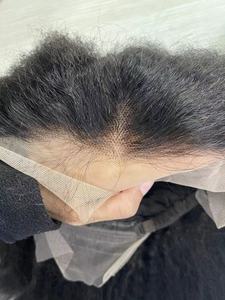 Natural Hairline Short Afro Kinky Straight Virgin Remy Human Hair Lace Wig - Product Image 4