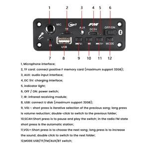 MP3 <strong>Bluetooth</strong> Amplifier Decoder Board 2*3W Audio Module USB TF Radio Wireless FM Receiver AUX Player With <strong>Microphone</strong> Jack MIC