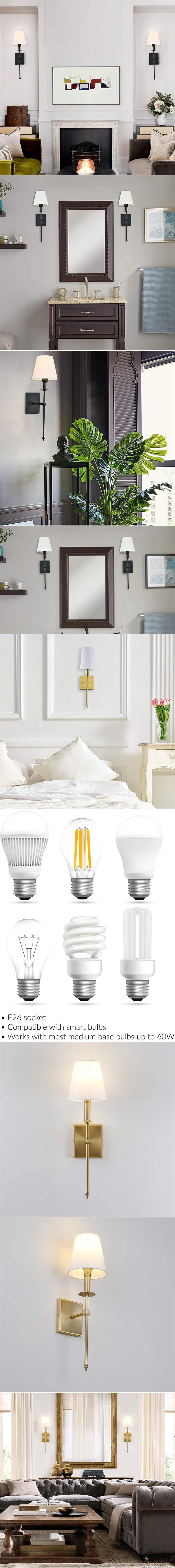 Wall lamp bedroom bedside living room background wall Candlestick American rural industrial simple staircase aisleWall Lamp