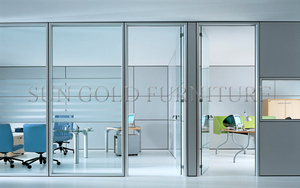 Relocatable <strong>Modular</strong> Aluminum <strong>Partition</strong> Wall <strong>System</strong> with Built-in Doors for Office - Product Image 3