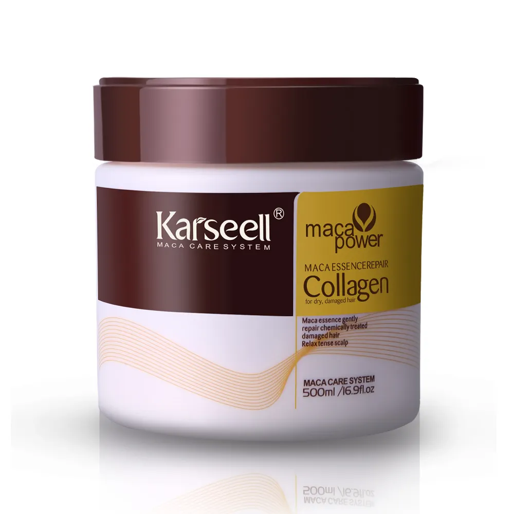 Karseell Productos para el cabello de etiqueta privada para cabello seco y dañado Colágeno Mascarilla para el cabello Karseell Colágeno 500ML