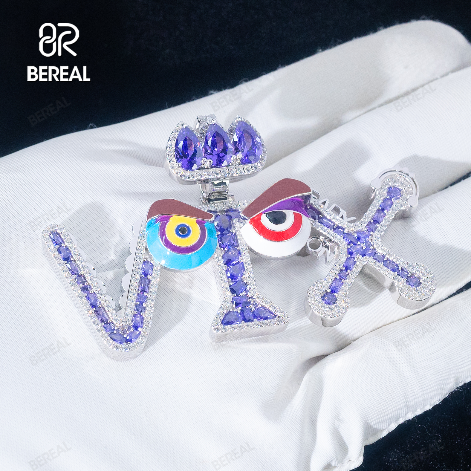 2,5 pouces Argent + Moissanite
